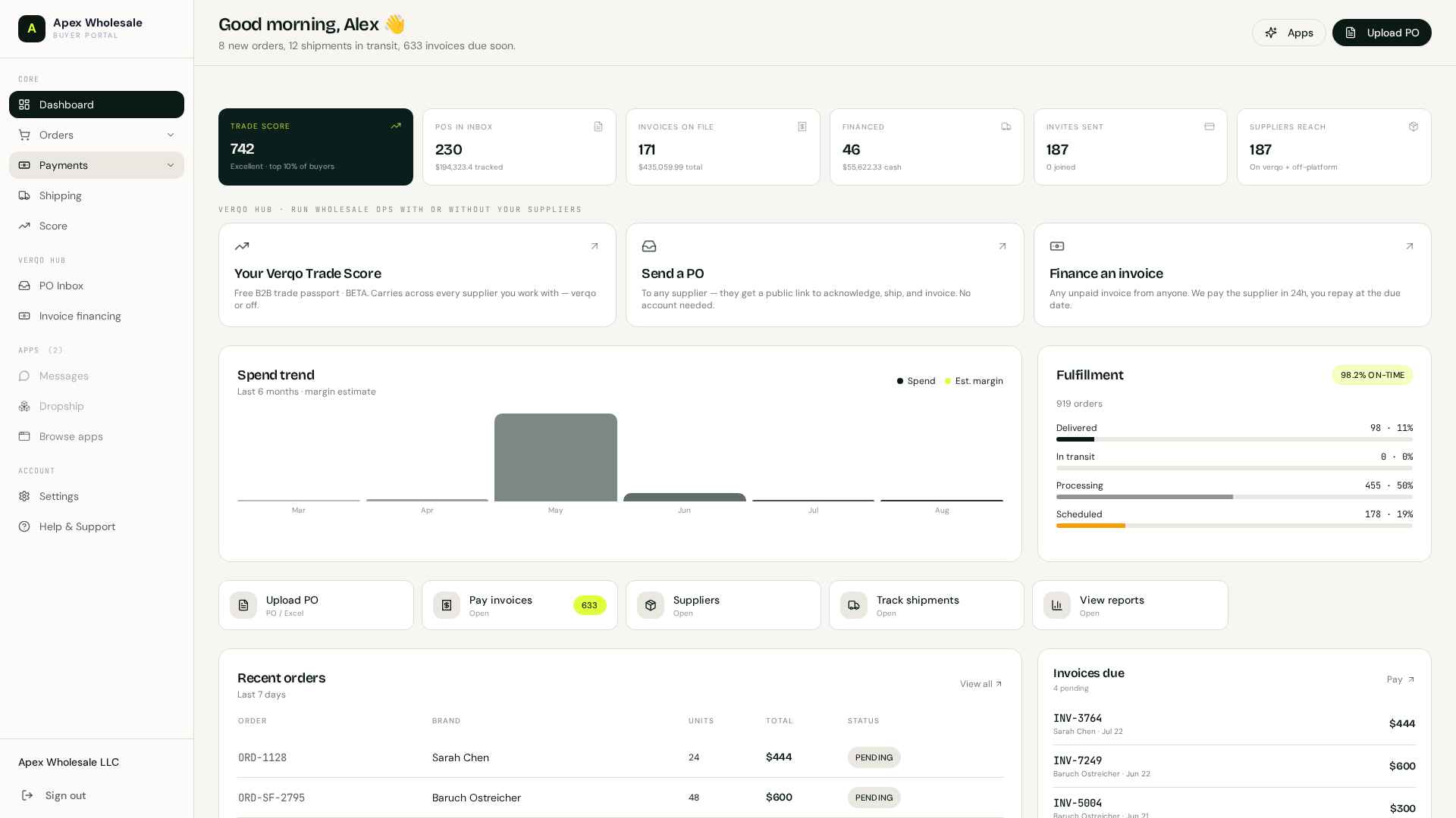 Buyer Hub — all suppliers in one dashboard