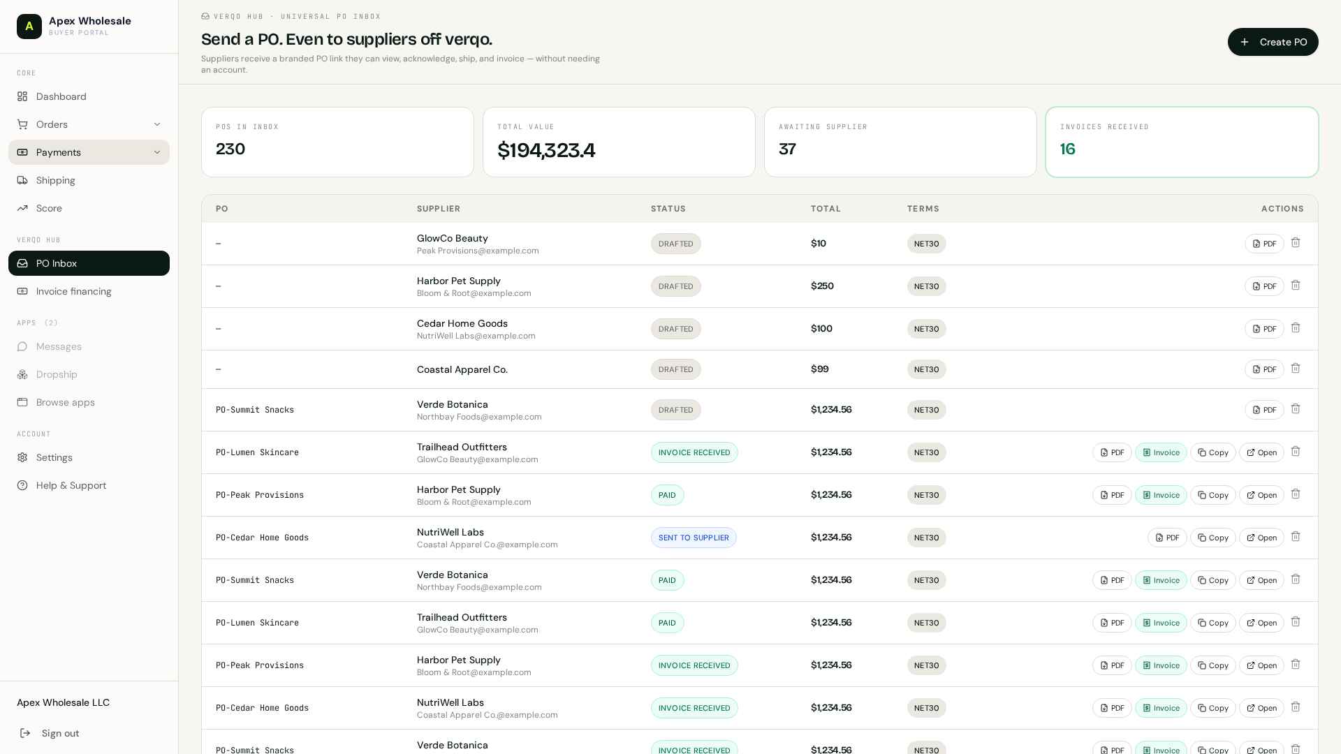 PO inbox on autopilot