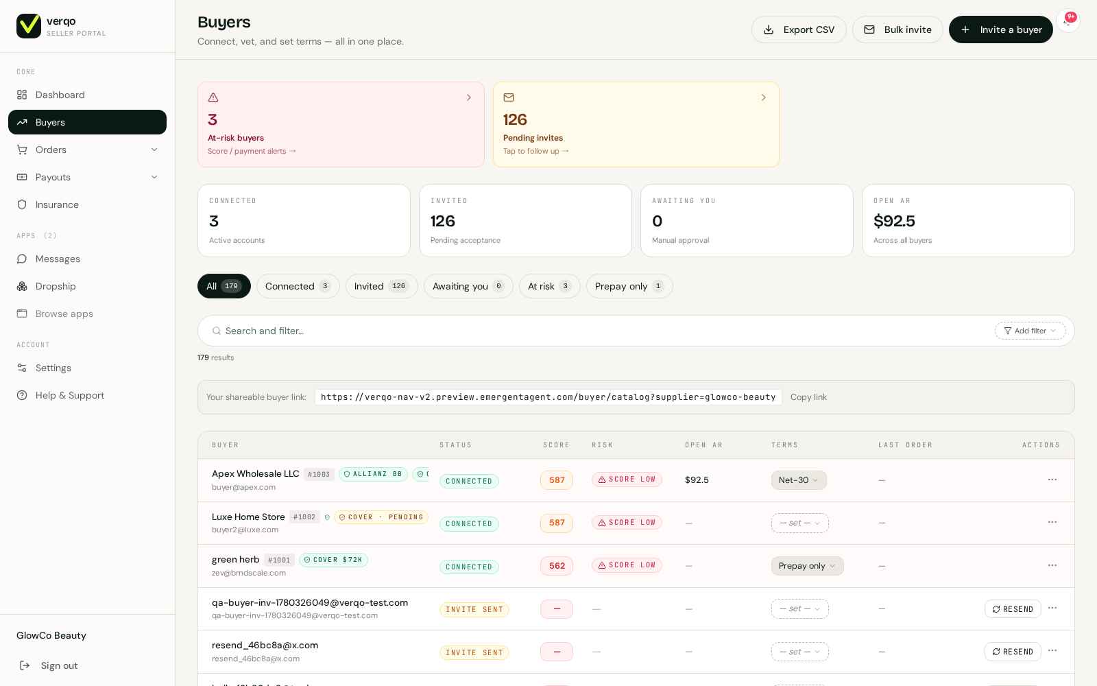 Beauty buyer scoring — retailer health per account
