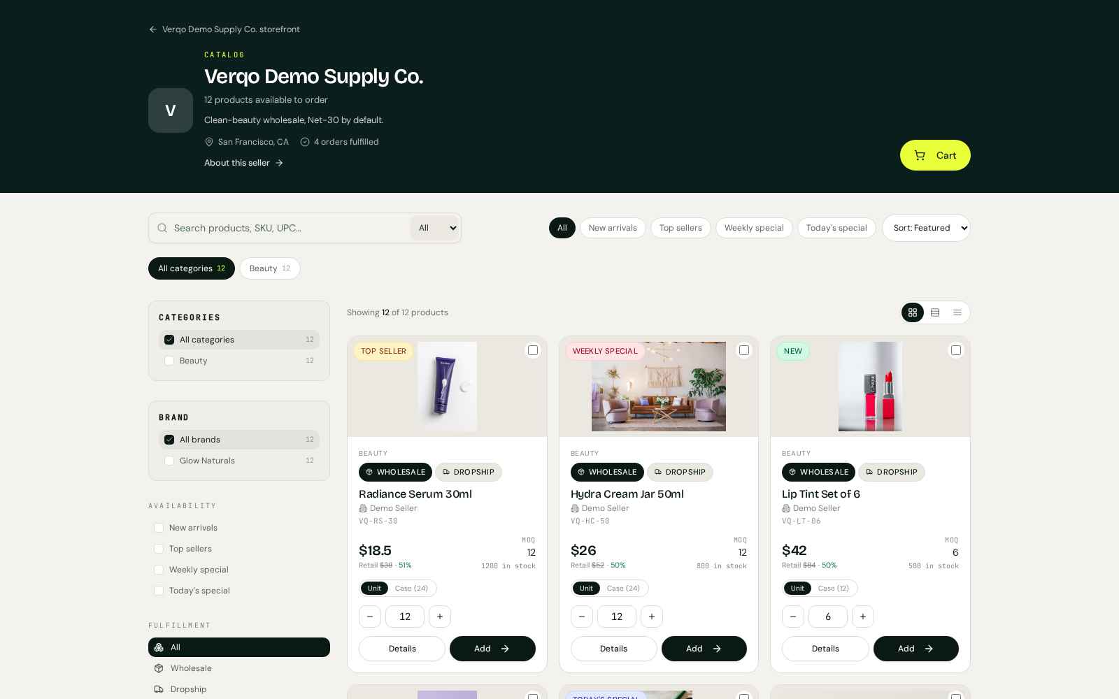 Your catalog, storefront, and RFQs — live in a day.